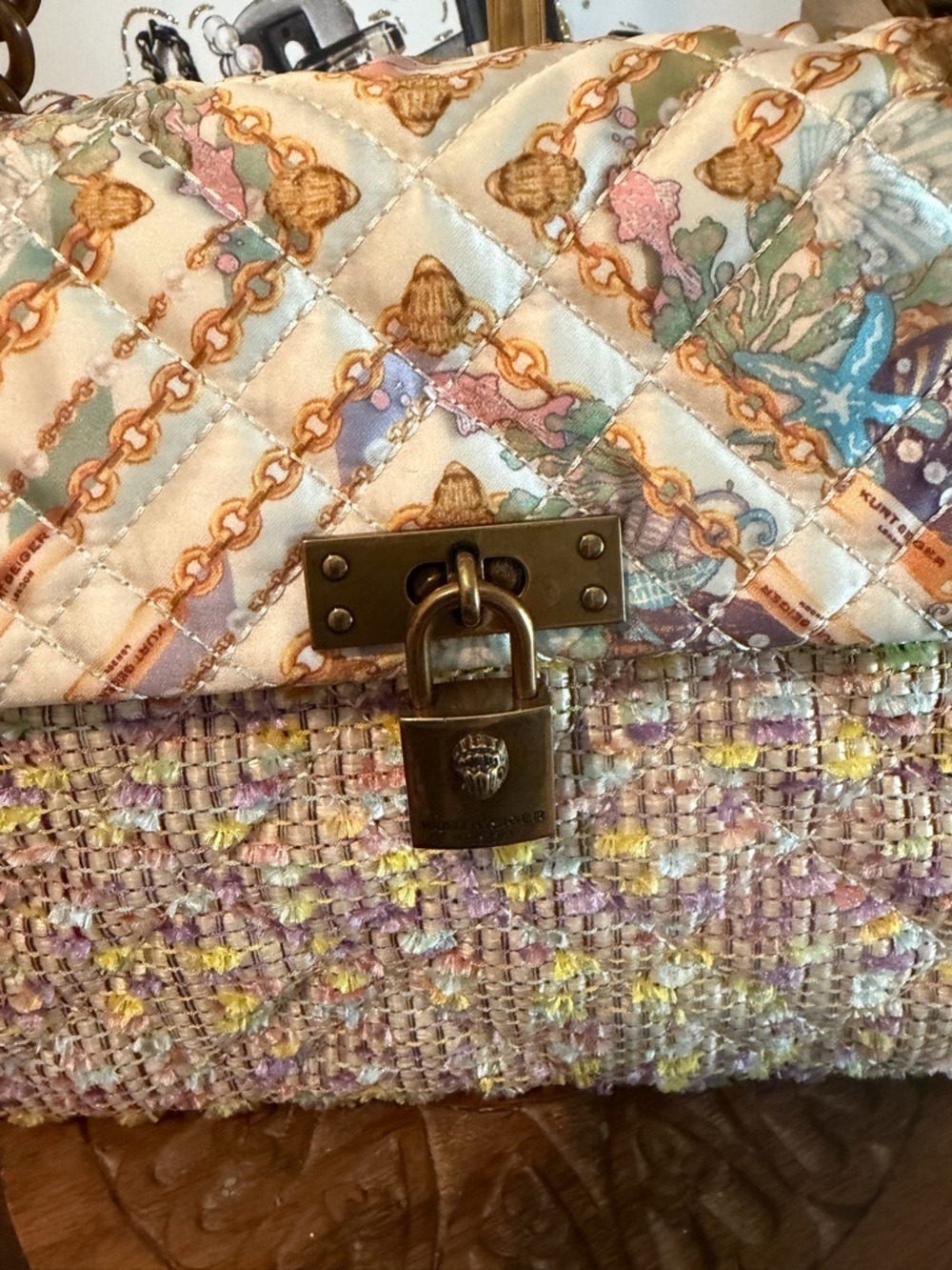 Kurt Geiger London Brixton Raffia Chain-Handle Shoulder Bag NWT - Picture 2 of 7